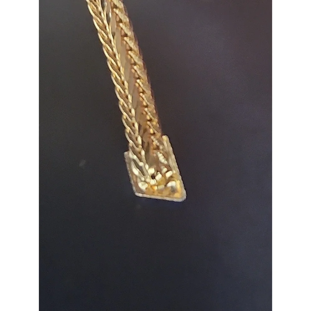 Vintage Goldtoned Snake Chain Bow Brooch Pin 3